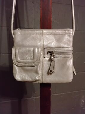 Tignanello Leather Silver Crossbody